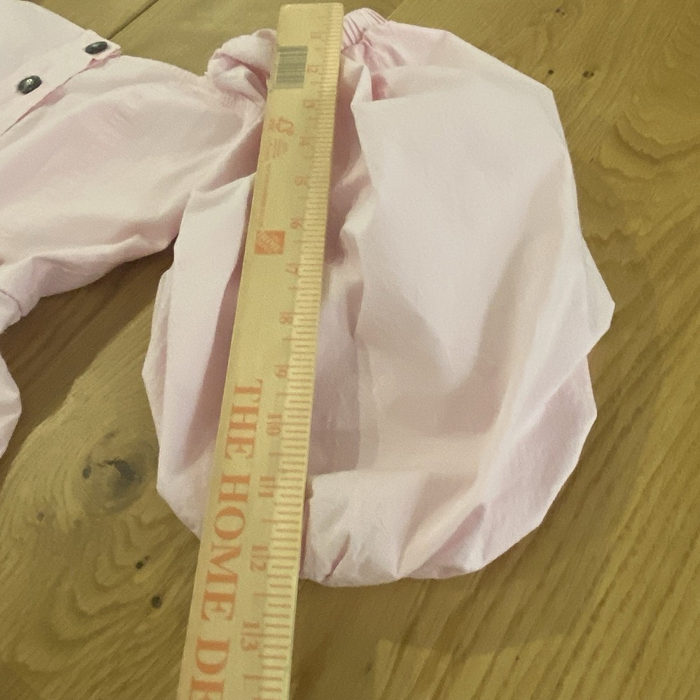 GANNI Puff Sleeve Button Down Dress Women's Pink Ripstop Fabric Size 34 US SZ 6* - Picture 9 of 14